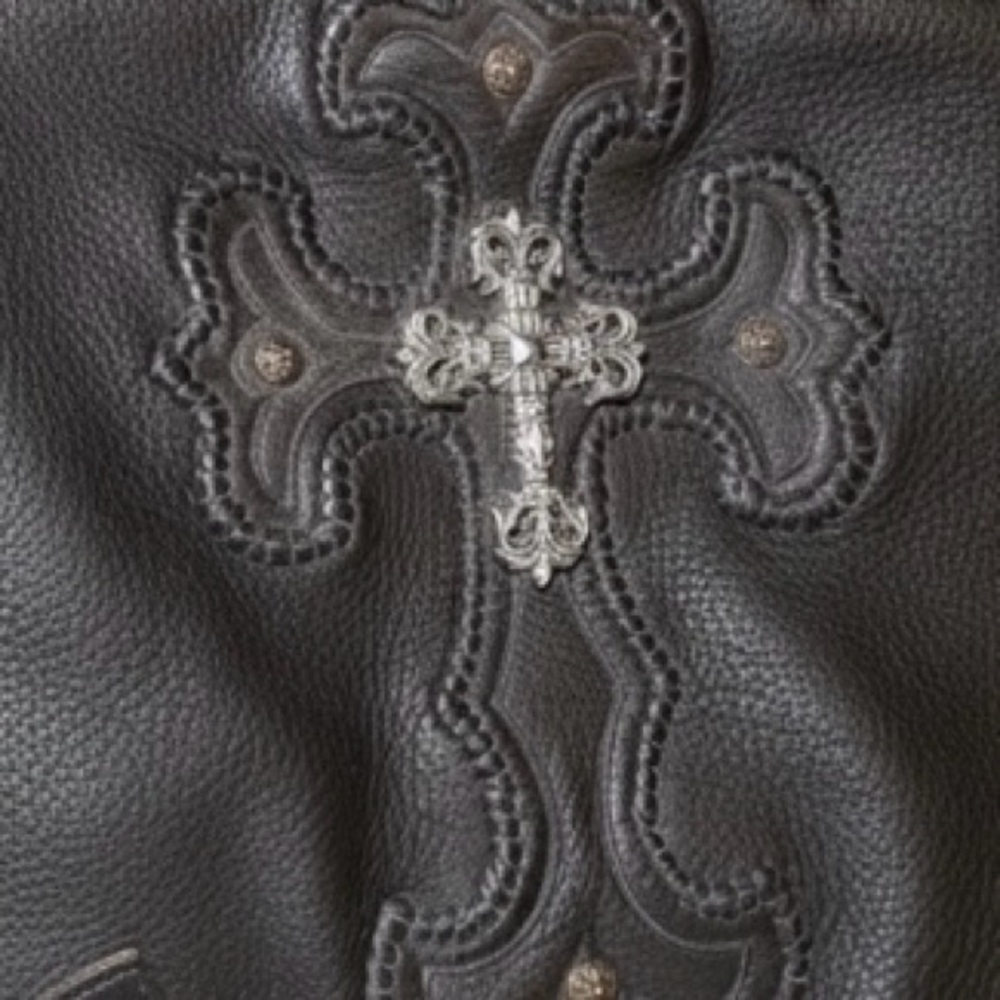 Chrome Hearts Cross Patch Leather Backpack with Sterling Cross Hardware - Picture 7 of 10